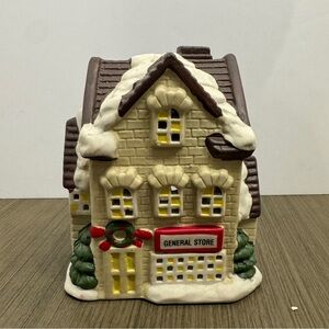 Vintage General Store Holiday Village House Candle Holder